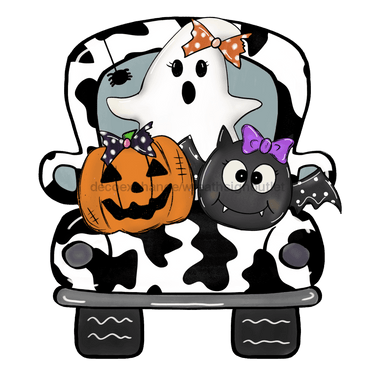 Halloween Sign, Halloween Truck Sign, Cow print sign, wood sign, DECOE-W-041 - DecoExchange®